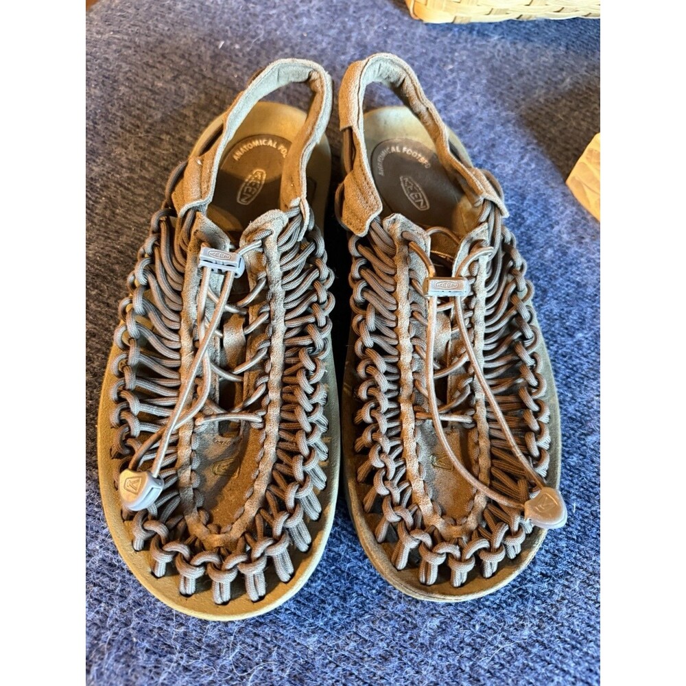 Keen Uneek Water Sandals Mens Size US 7.5 Brown Braided Bungee Cord Shoes